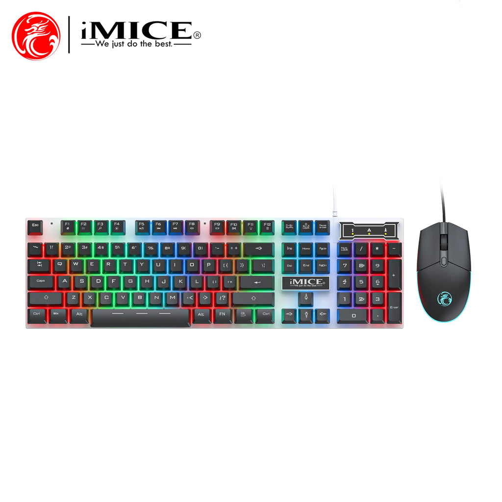Wired Gaming Keyboard and Mouse Combos RGB USB Comfortable Feel Keyboard for Business Office Backlit Gaming Keyboard