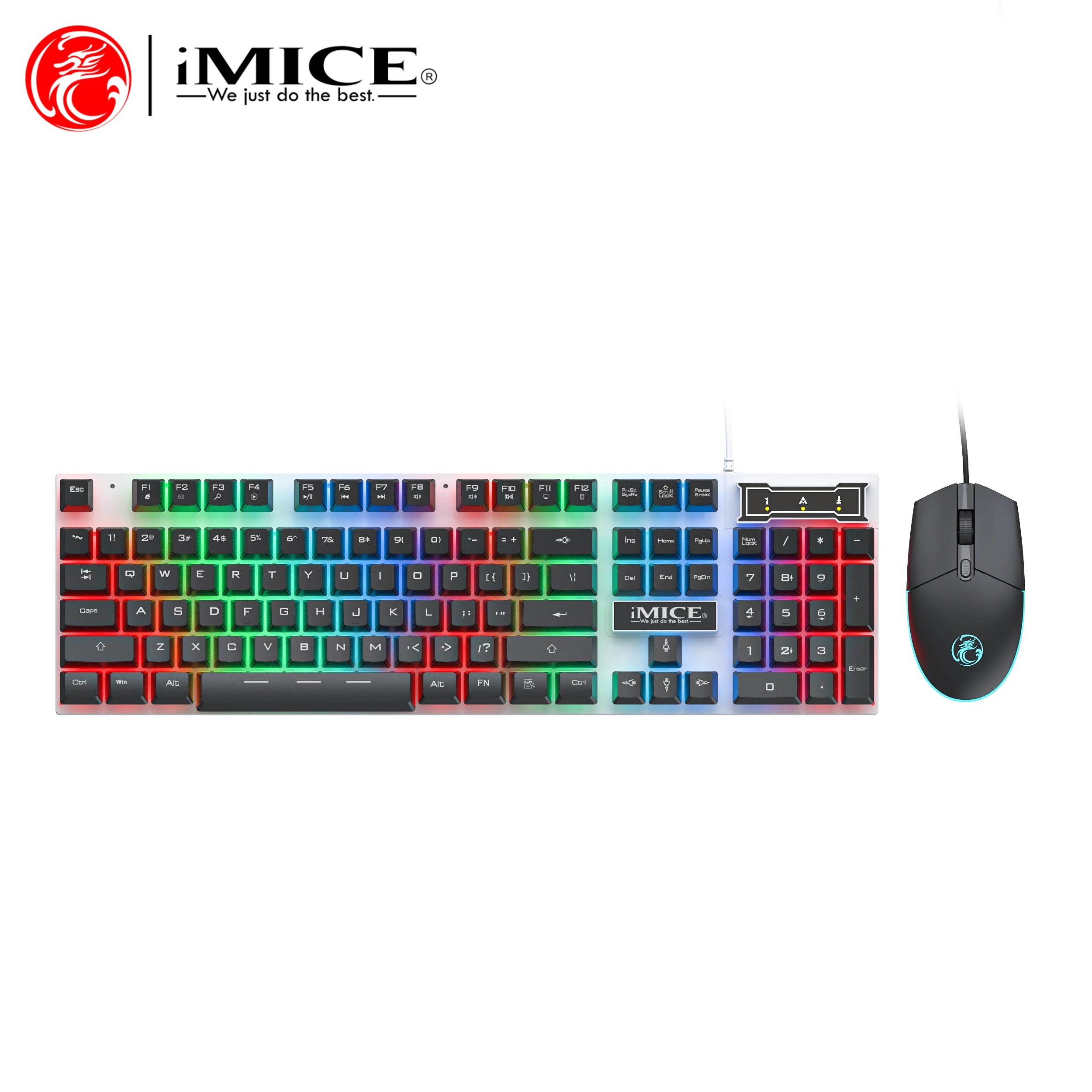 Wired Gaming Keyboard and Mouse Combos RGB USB Comfortable Feel Keyboard for Business Office Backlit Gaming Keyboard