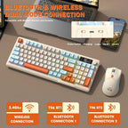 ZIYOU LANG T96 Wireless Gaming Keyboard and Mouse Combo, BT/2.4G RGB Backlit with Smart Display & Knob, 4000 DPI Gaming Mouse